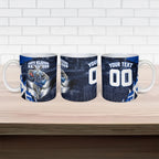 Personalised North Melbourne Kangaroos Football Ceramic Mug Fierce Kangaroo Mascot 3D Grunge City Art