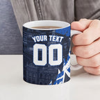 Personalised North Melbourne Kangaroos Football Ceramic Mug Fierce Kangaroo Mascot 3D Grunge City Art