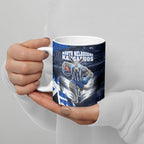 Personalised North Melbourne Kangaroos Football Ceramic Mug Fierce Kangaroo Mascot 3D Grunge City Art