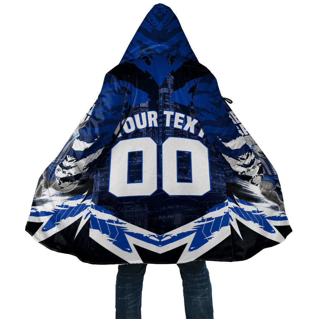 Personalised North Melbourne Kangaroos Football Cloak Fierce Kangaroo Mascot 3D Grunge City Art