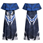 Personalised North Melbourne Kangaroos Football Couples Matching Off Shoulder Maxi Dress and Long Sleeve Button Shirt Fierce Kangaroo Mascot 3D Grunge City Art