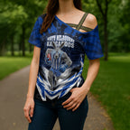 Personalised North Melbourne Kangaroos Football Cross Shoulder Shirt Fierce Kangaroo Mascot 3D Grunge City Art