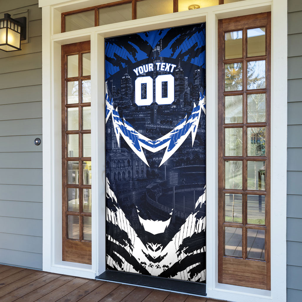 Personalised North Melbourne Kangaroos Football Door Cover Fierce Kangaroo Mascot 3D Grunge City Art