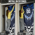 Personalised North Melbourne Kangaroos Football Door Cover Fierce Kangaroo Mascot 3D Grunge City Art