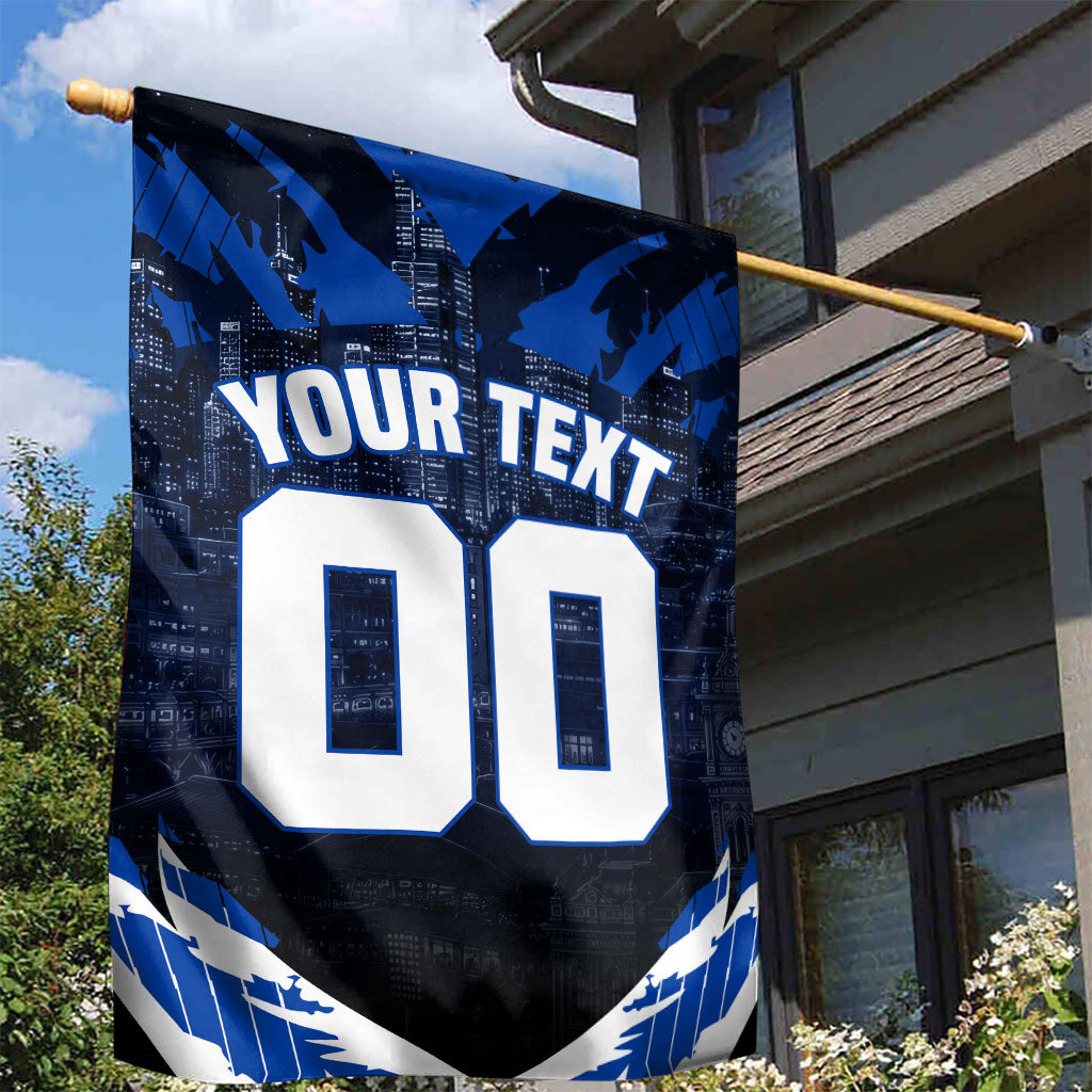 Personalised North Melbourne Kangaroos Football Garden Flag Fierce Kangaroo Mascot 3D Grunge City Art