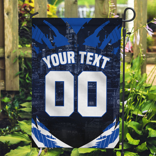 Personalised North Melbourne Kangaroos Football Garden Flag Fierce Kangaroo Mascot 3D Grunge City Art