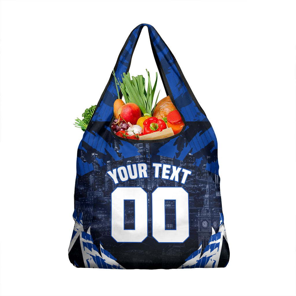 Personalised North Melbourne Kangaroos Football Grocery Bag Fierce Kangaroo Mascot 3D Grunge City Art