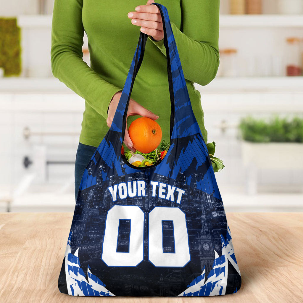 Personalised North Melbourne Kangaroos Football Grocery Bag Fierce Kangaroo Mascot 3D Grunge City Art