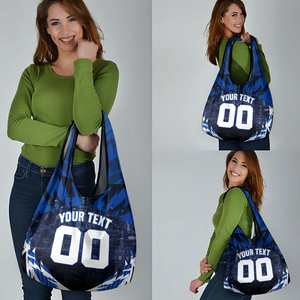 Personalised North Melbourne Kangaroos Football Grocery Bag Fierce Kangaroo Mascot 3D Grunge City Art