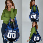 Personalised North Melbourne Kangaroos Football Grocery Bag Fierce Kangaroo Mascot 3D Grunge City Art