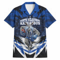 Personalised North Melbourne Kangaroos Football Hawaiian Shirt Fierce Kangaroo Mascot 3D Grunge City Art