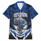 Personalised North Melbourne Kangaroos Football Hawaiian Shirt Fierce Kangaroo Mascot 3D Grunge City Art
