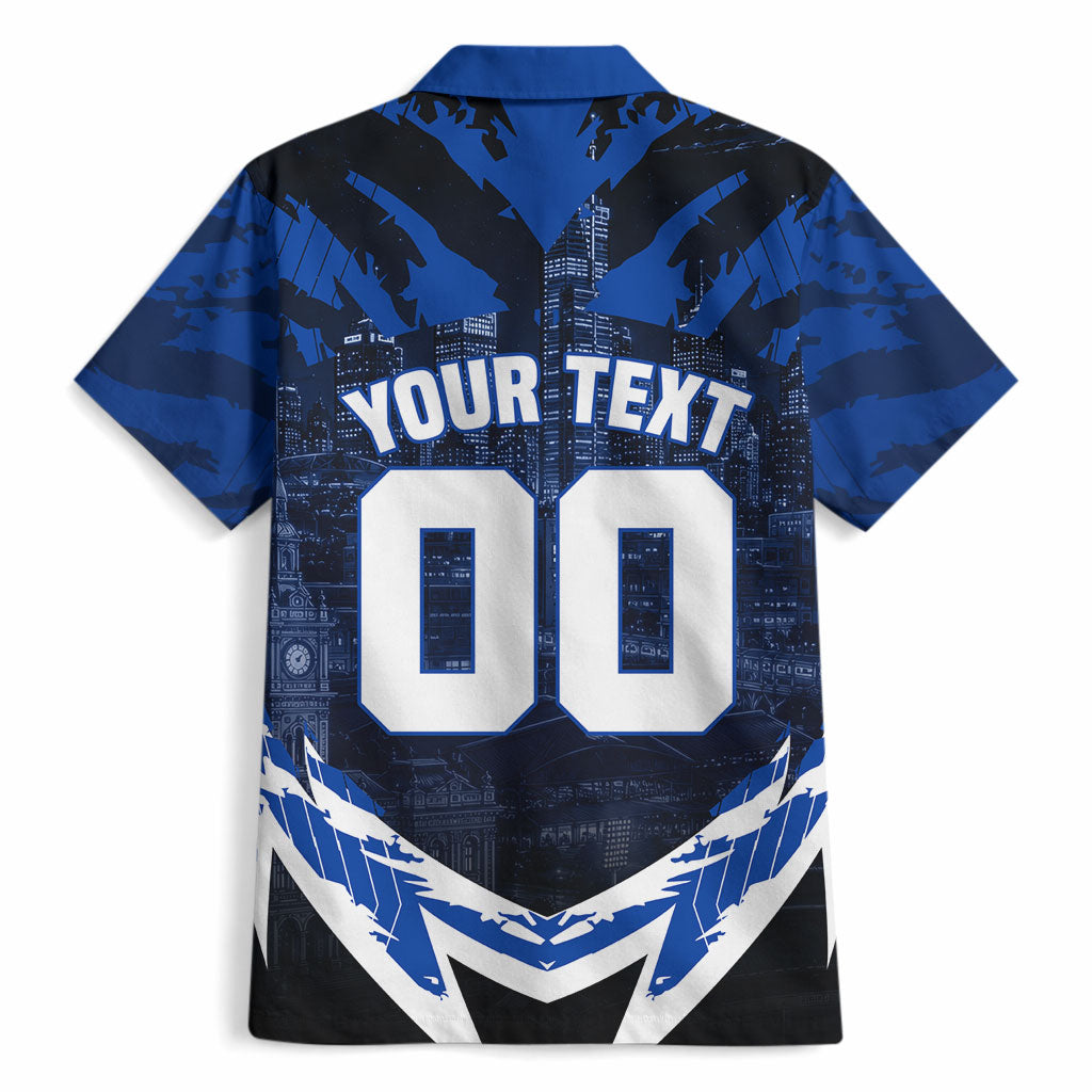 Personalised North Melbourne Kangaroos Football Hawaiian Shirt Fierce Kangaroo Mascot 3D Grunge City Art
