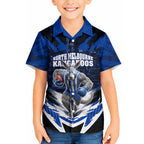 Personalised North Melbourne Kangaroos Football Hawaiian Shirt Fierce Kangaroo Mascot 3D Grunge City Art
