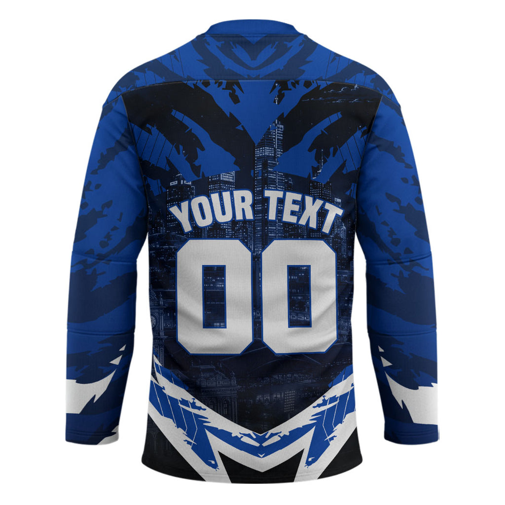 Personalised North Melbourne Kangaroos Football Hockey Jersey Fierce Kangaroo Mascot 3D Grunge City Art