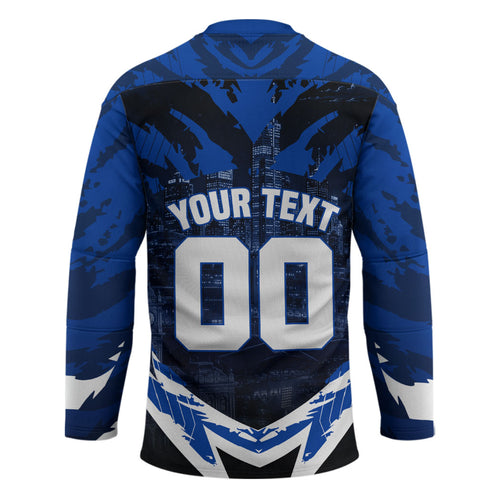 Personalised North Melbourne Kangaroos Football Hockey Jersey Fierce Kangaroo Mascot 3D Grunge City Art