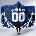 Personalised North Melbourne Kangaroos Football Hooded Blanket Fierce Kangaroo Mascot 3D Grunge City Art