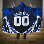 Personalised North Melbourne Kangaroos Football Hooded Blanket Fierce Kangaroo Mascot 3D Grunge City Art