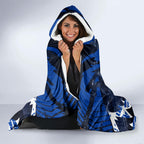 Personalised North Melbourne Kangaroos Football Hooded Blanket Fierce Kangaroo Mascot 3D Grunge City Art