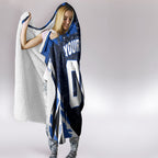 Personalised North Melbourne Kangaroos Football Hooded Blanket Fierce Kangaroo Mascot 3D Grunge City Art