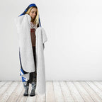Personalised North Melbourne Kangaroos Football Hooded Blanket Fierce Kangaroo Mascot 3D Grunge City Art