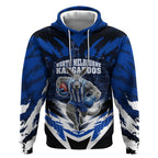 Personalised North Melbourne Kangaroos Football Hoodie Fierce Kangaroo Mascot 3D Grunge City Art