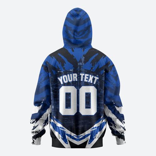 Personalised North Melbourne Kangaroos Football Hoodie Fierce Kangaroo Mascot 3D Grunge City Art