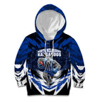 Personalised North Melbourne Kangaroos Football Kid Hoodie Fierce Kangaroo Mascot 3D Grunge City Art