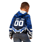 Personalised North Melbourne Kangaroos Football Kid Hoodie Fierce Kangaroo Mascot 3D Grunge City Art