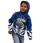 Personalised North Melbourne Kangaroos Football Kid Hoodie Fierce Kangaroo Mascot 3D Grunge City Art
