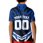 Personalised North Melbourne Kangaroos Football Kid Polo Shirt Fierce Kangaroo Mascot 3D Grunge City Art