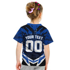 Personalised North Melbourne Kangaroos Football Kid T Shirt Fierce Kangaroo Mascot 3D Grunge City Art