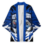 Personalised North Melbourne Kangaroos Football Kimono Fierce Kangaroo Mascot 3D Grunge City Art