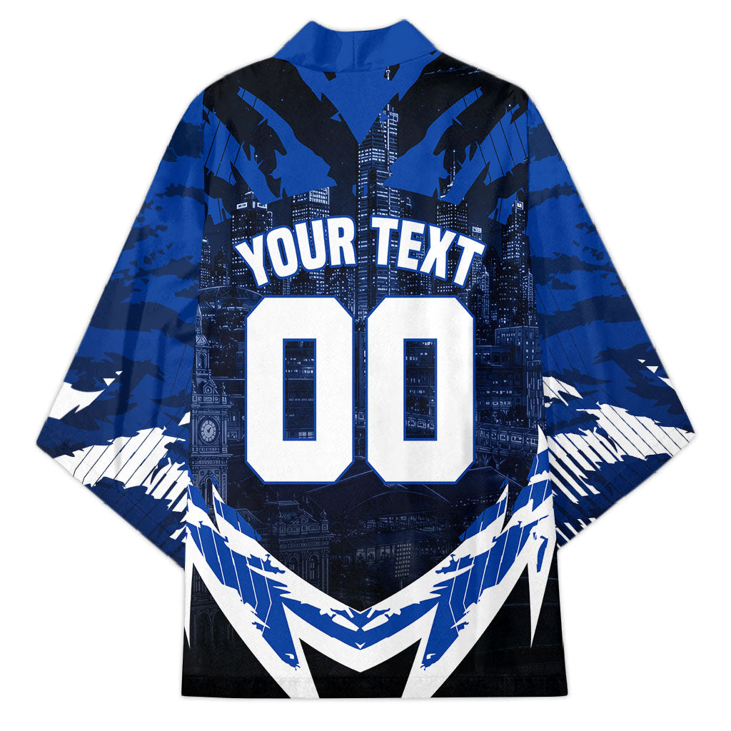Personalised North Melbourne Kangaroos Football Kimono Fierce Kangaroo Mascot 3D Grunge City Art