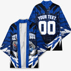 Personalised North Melbourne Kangaroos Football Kimono Fierce Kangaroo Mascot 3D Grunge City Art