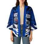 Personalised North Melbourne Kangaroos Football Kimono Fierce Kangaroo Mascot 3D Grunge City Art