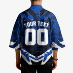 Personalised North Melbourne Kangaroos Football Kimono Fierce Kangaroo Mascot 3D Grunge City Art