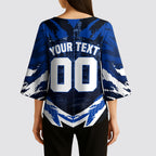 Personalised North Melbourne Kangaroos Football Kimono Sleeve Blouse Fierce Kangaroo Mascot 3D Grunge City Art