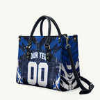 Personalised North Melbourne Kangaroos Football Leather Bag Fierce Kangaroo Mascot 3D Grunge City Art