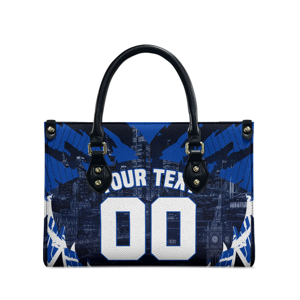 Personalised North Melbourne Kangaroos Football Leather Bag Fierce Kangaroo Mascot 3D Grunge City Art