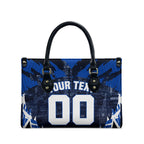 Personalised North Melbourne Kangaroos Football Leather Bag Fierce Kangaroo Mascot 3D Grunge City Art