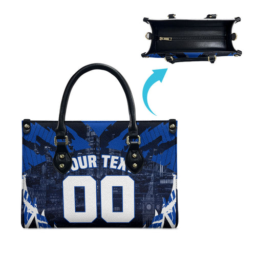 Personalised North Melbourne Kangaroos Football Leather Bag Fierce Kangaroo Mascot 3D Grunge City Art