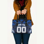 Personalised North Melbourne Kangaroos Football Leather Bag Fierce Kangaroo Mascot 3D Grunge City Art