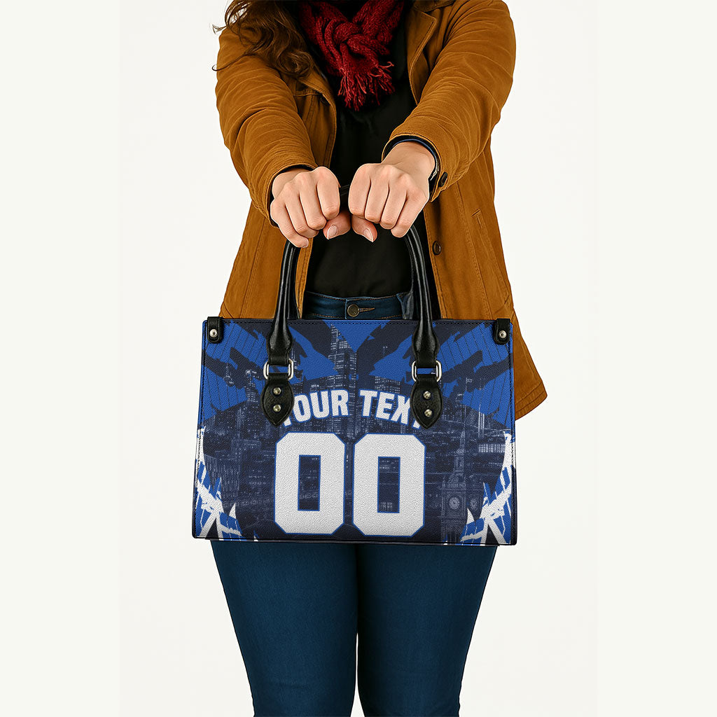 Personalised North Melbourne Kangaroos Football Leather Bag Fierce Kangaroo Mascot 3D Grunge City Art