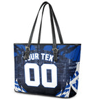 Personalised North Melbourne Kangaroos Football Leather Tote Bag Fierce Kangaroo Mascot 3D Grunge City Art