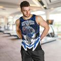Personalised North Melbourne Kangaroos Football Men Tank Top Fierce Kangaroo Mascot 3D Grunge City Art