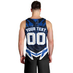 Personalised North Melbourne Kangaroos Football Men Tank Top Fierce Kangaroo Mascot 3D Grunge City Art