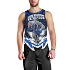 Personalised North Melbourne Kangaroos Football Men Tank Top Fierce Kangaroo Mascot 3D Grunge City Art