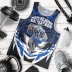Personalised North Melbourne Kangaroos Football Men Tank Top Fierce Kangaroo Mascot 3D Grunge City Art