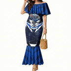 Personalised North Melbourne Kangaroos Football Mermaid Dress Fierce Kangaroo Mascot 3D Grunge City Art